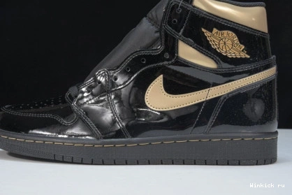 1 HIGH JORDAN (2020) METALLIC RETRO GOLD BLACK 0901